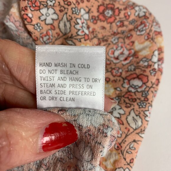 Rachel Zoe Mini Dress SZ Small Peach Floral Dainty Cottagecore Coquette Bohemian - Picture 7 of 9